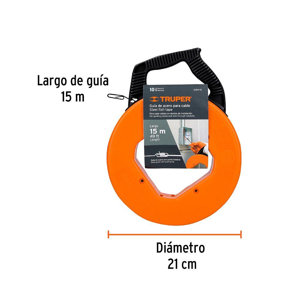 GUIA DE ACERO DE 15 M PARA CABLE CON CARRETE TRUPER