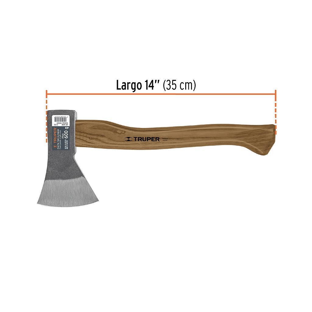 HACHA EUROPEA 600 G MANGO HICKORY 14" TRUPER