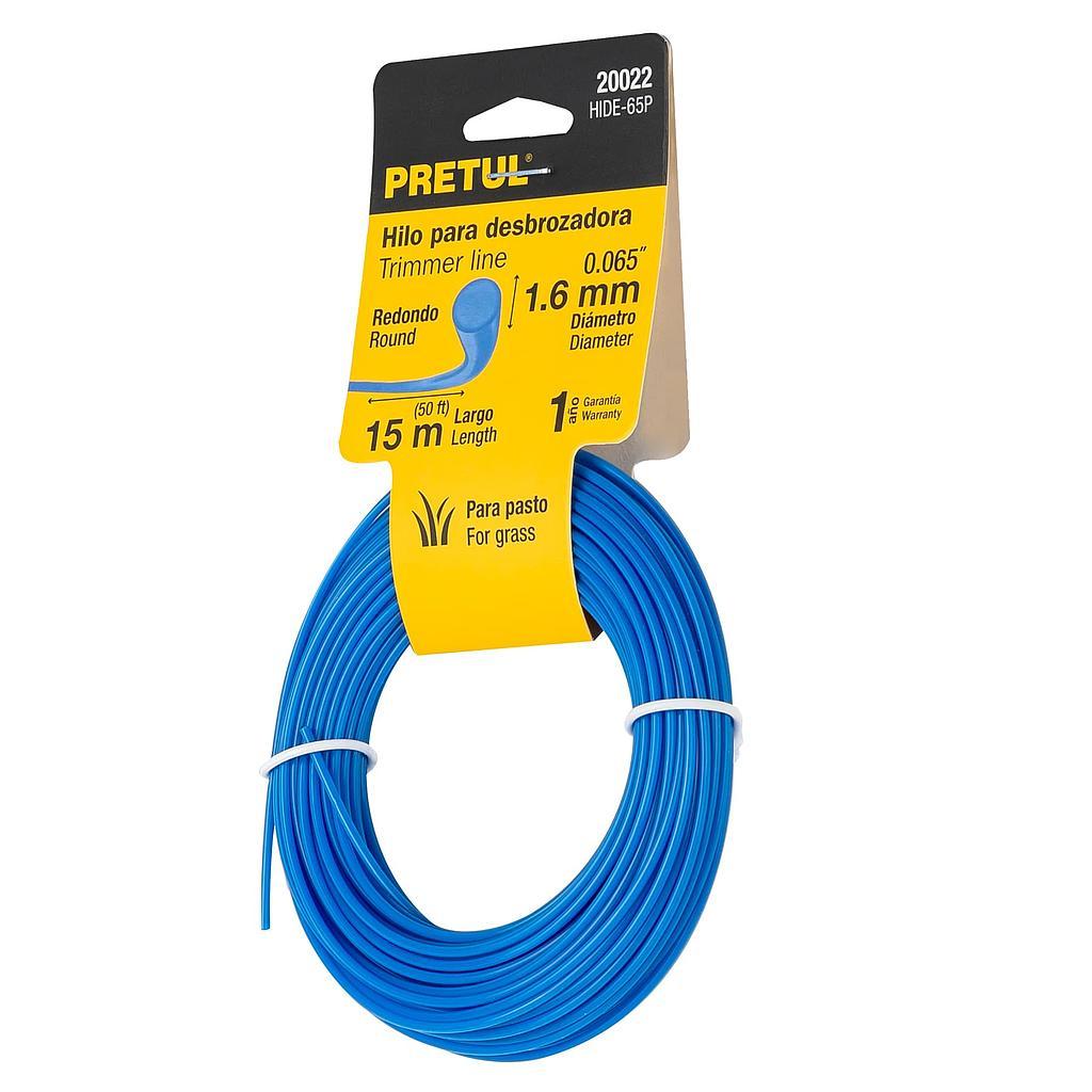 HILO REDONDO  PARA DESBROZADORA  1.6 mm X 15 m  TARJETA  PRETUL