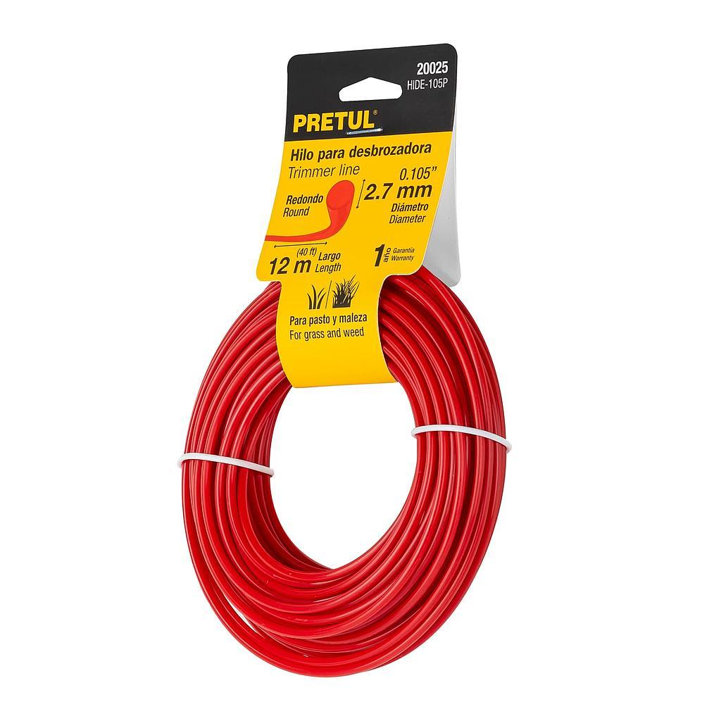 HILO P/DESBROZADORA 2.7MM 12M PRETUL