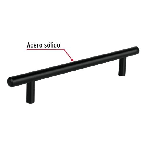 JALADERA DE ACERO 160 MM, ESTILO CILINDRO, NEGRO, HERMEX