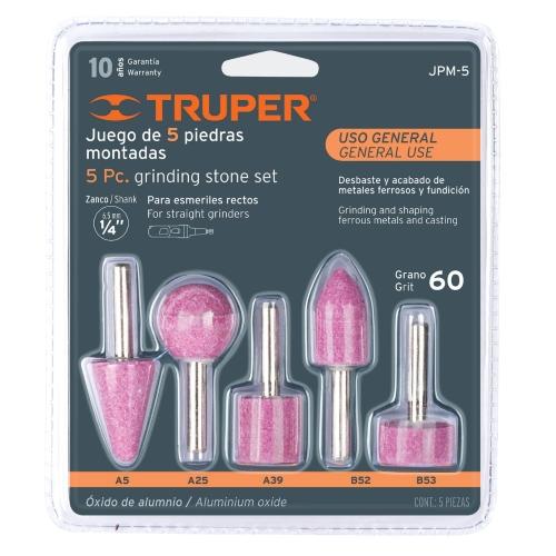 JUEGO DE 5 PIEDRAS MONTADAS ZANCO 1/4" USO GENERAL TRUPER