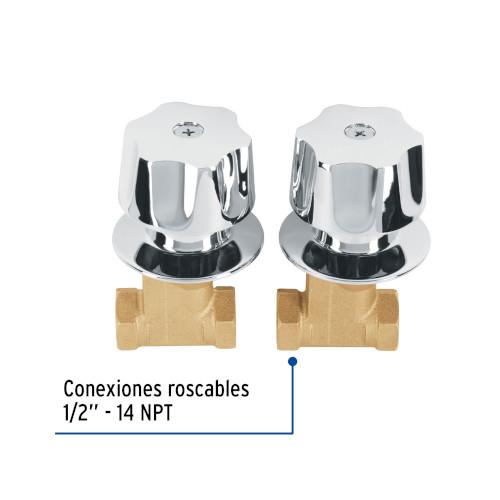JUEGO LLAVE EMPOTAR REGADERA ROSCABLECADA FOSET