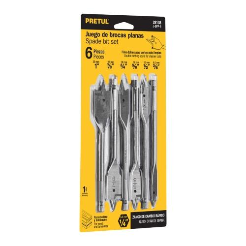 JUEGO DE 6 BROCAS PLANAS PRETUL