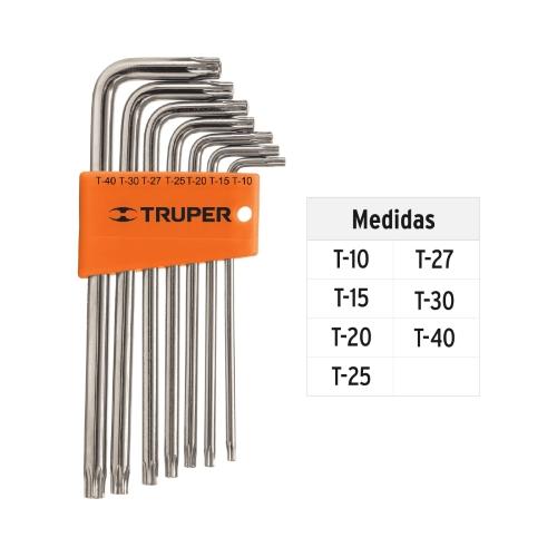 JUEGO DE LLAVE TORX 7PZ EXTRALARGAS TRUP