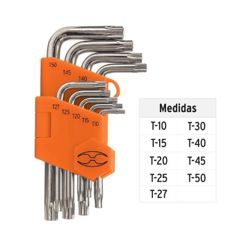 JUEGO DE LLAVE TORX 9 PZ TRUPER