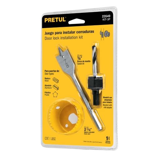 KIT PARA INSTALAR CERRADURA 3 PZ PRETUL