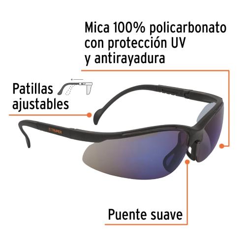 LENTES DE SEGURIDAD ESPEJO AZUL TRUPER VISION
