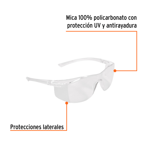 LENTES DE SEGURIDAD TRANSP. CON ANTIEMPAÑO ULTRALITE