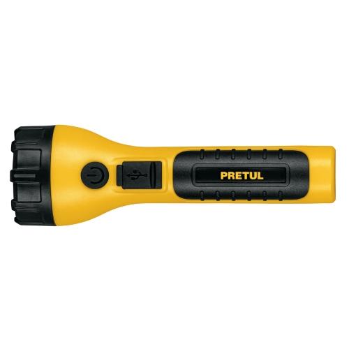 LINTERNA PLÁSTICA DE LED  120 lm  RECARGABLE  PRETUL