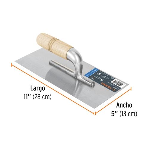 LLANA 11" CANTO RECTO 6 REMACHES MANGO MADERA TRUPER