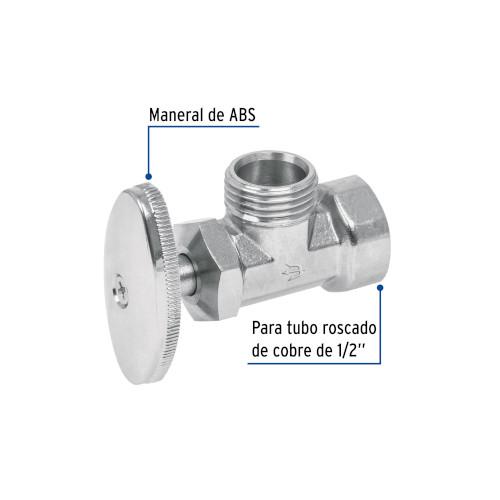 LLAVE ANGULAR 1/2 Plg. MULTIVUELTA ROSCABLE FOSET