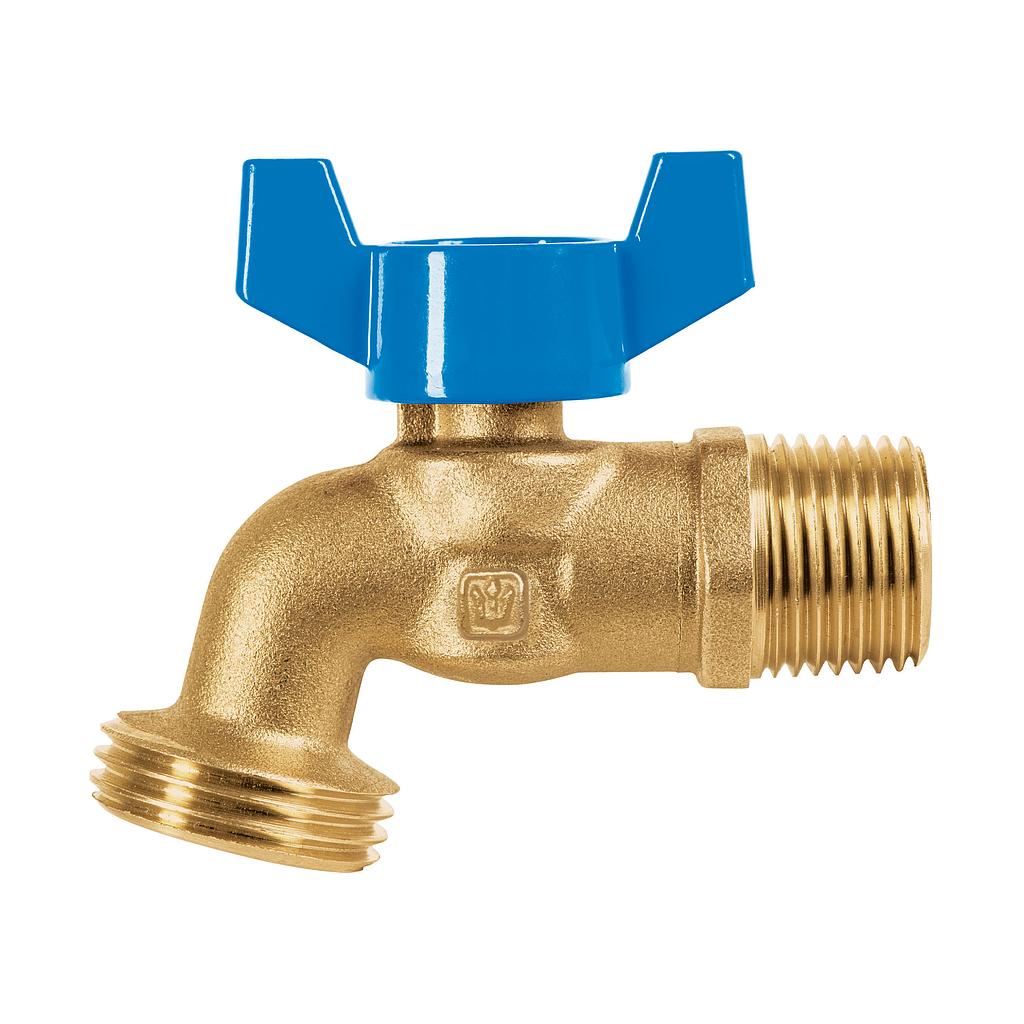 LLAVE DE ESFERA 128 g DE LATON DE 1/2" CON ROSCA PARA MANGUERA FOSET