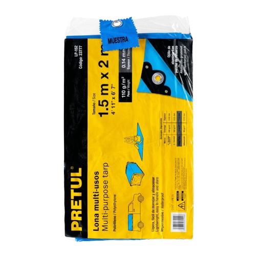 LONA DE POLIETILENO 1.5 m X 2 m  AZUL  110 g/m2  PRETUL