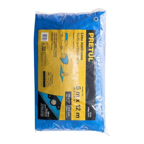 LONA PLASTICA 6X12 MTS AZUL PRETUL
