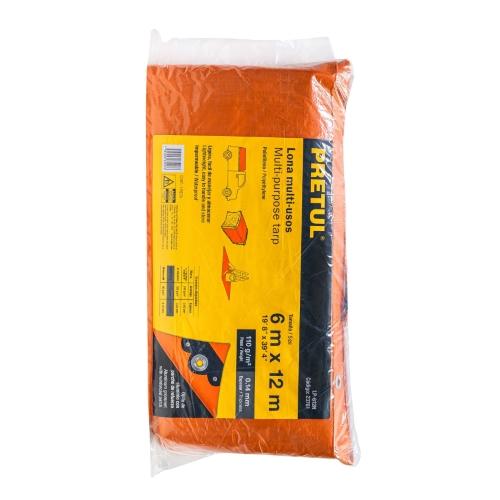 LONA PLASTICA 6X12 MTS NARANJA PRETUL