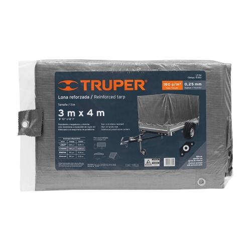 LONA DE POLIETILENO REFORZADA 3 m X 4 m GRIS 180 g/m2 TRUPER