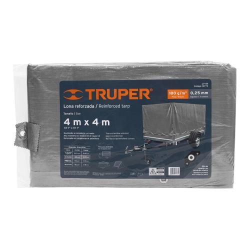 LONA DE POLIETILENO REFORZADA 4 m X 4 m GRIS 180 g/m2 TRUPER