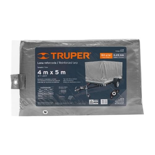 LONA REFORZADA 4MX5M TRUPER COLOR GRIS