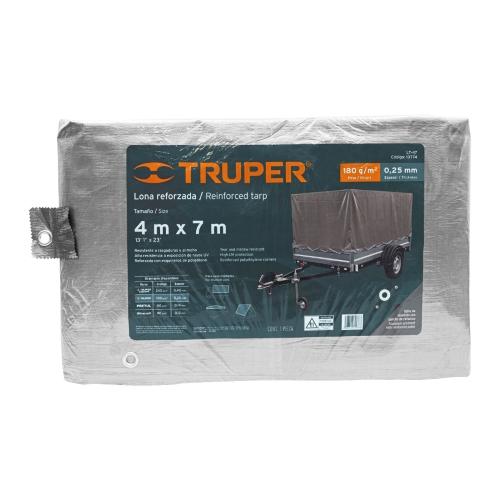 LONA REFORZADA 4MX7M TRUPER COLOR GRIS