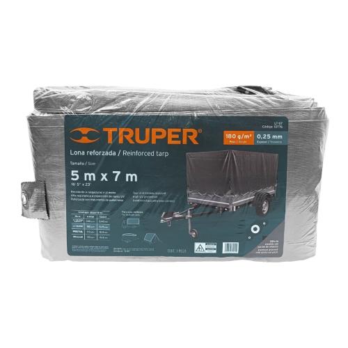 LONA DE POLIETILENO REFORZADA 5 m X 7 m GRIS 180 g/m2 TRUPER