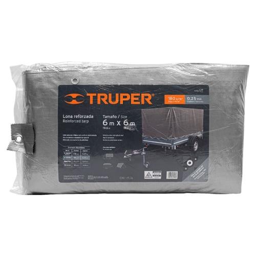 LONA DE POLIETILENO REFORZADA 6 m X 6 m GRIS 180 g/m2 TRUPER