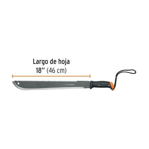 MACHETE DOBLE FILO 18" CACHA ATORNILLADA FUNDA DE CARTON
