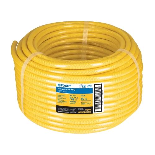 MANGUERA PARA GAS PVC AMARILLA 3/8 Plg. S/CONEXION 50 M FOSET