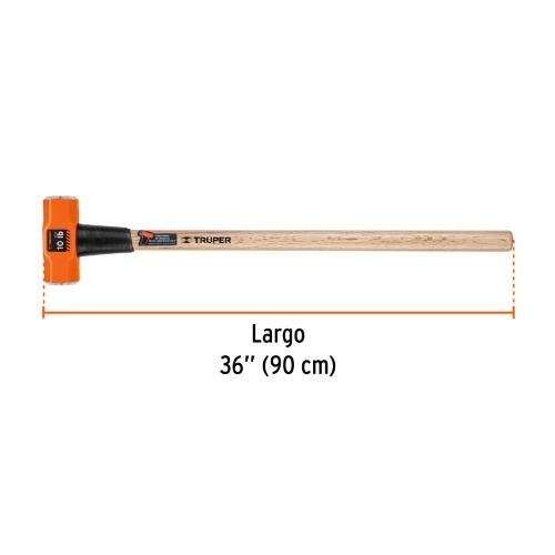 MARRO OCTAGONAL 10 lb MANGO DE MADERA 36" TRUPER