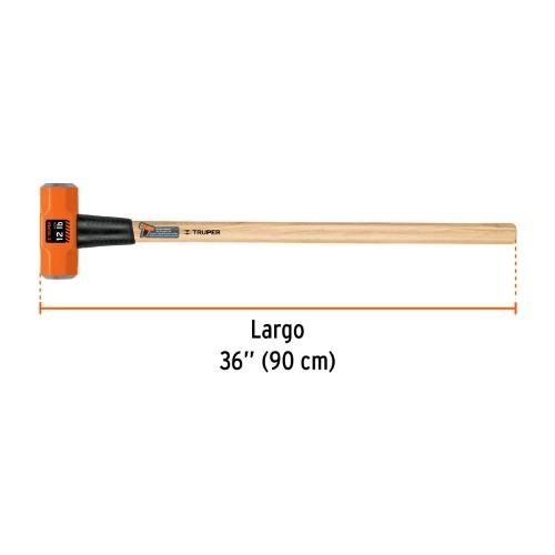 MARRO OCTAGONAL 12 lb MANGO DE MADERA 36" TRUPER