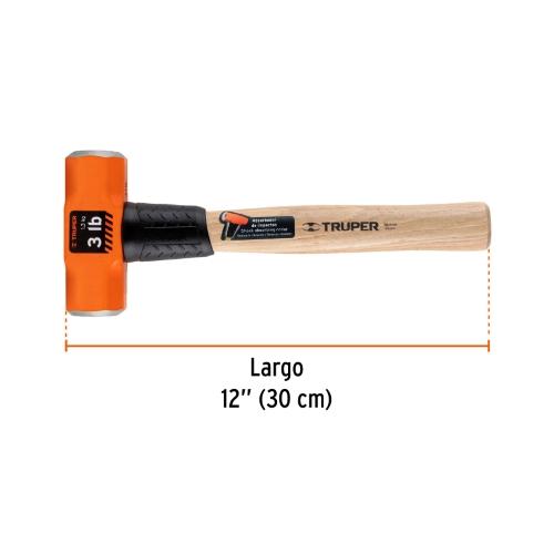 MARRO OCTAGONAL 3 lb MANGO DE MADERA 12" TRUPER
