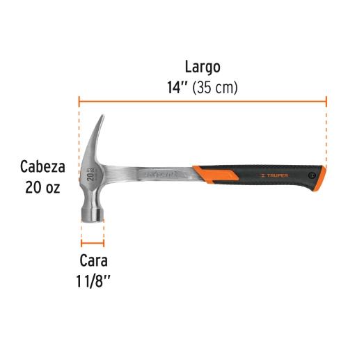 MARTILLO FORJAD EN 1 PZA UÑA RECTA 20oz