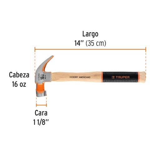 MARTILLO PULIDO UÑA CURVA 16oz TRUPER