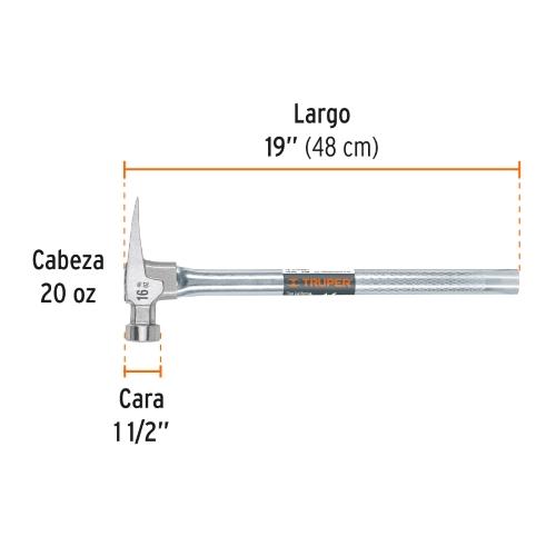 MARTILLO TUBULAR 20oz UÑA RECTA TRUPER