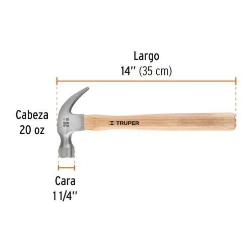 MARTILLO UÑA CURVA 20oz TRUPER