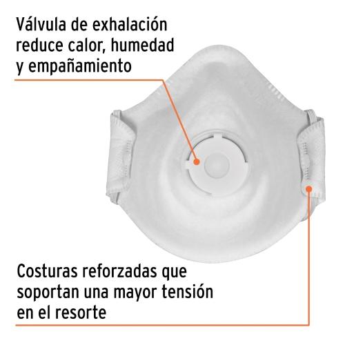 RESPIRADOR N95 CON VALVULA PARA POLVOS Y PARTICULAS TRUPER