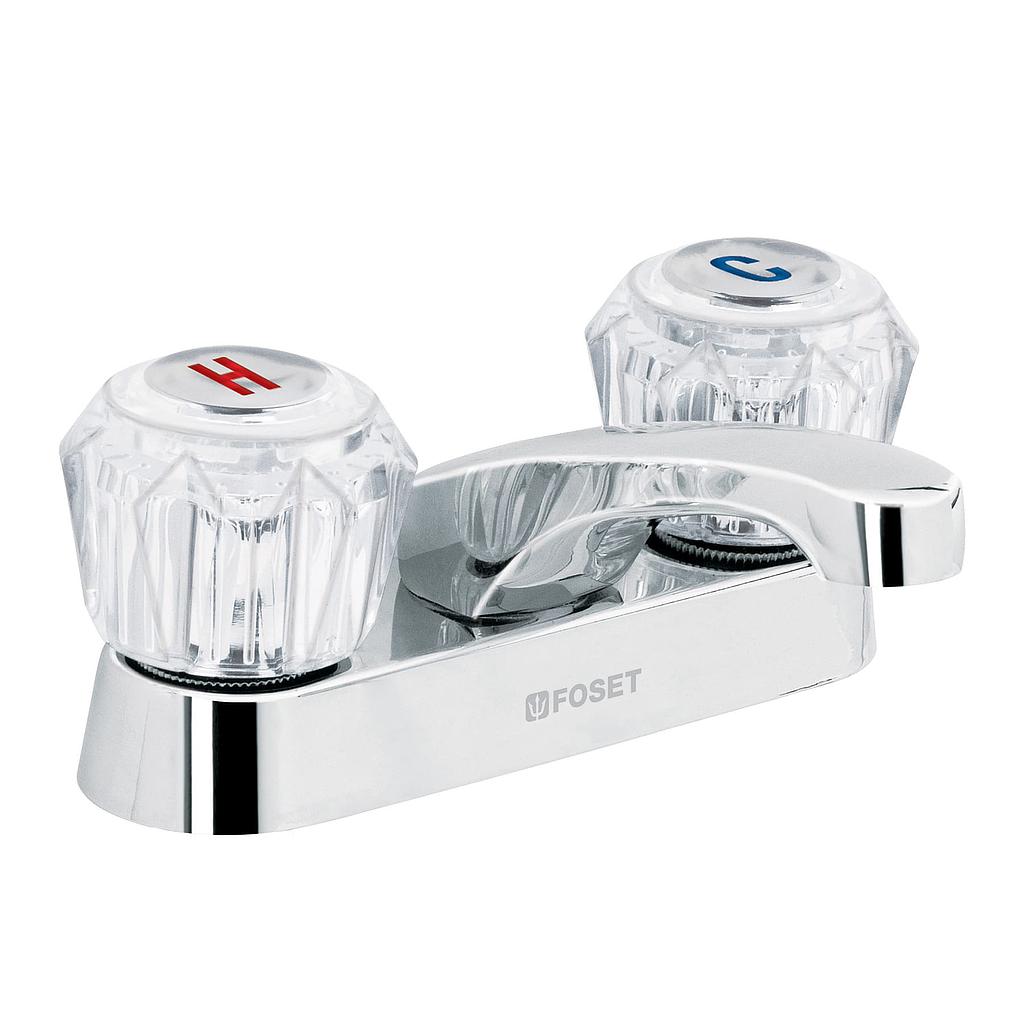 MEZCLADORA DE 4" PARA LAVABO NARIZ LARGA MANERAL ACRILICO FOSET