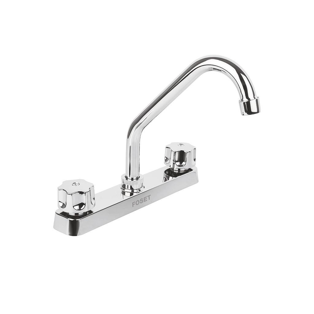 MEZCLADORA DE 8" DE PLASTICO ABS PARA FREGADERO CUELLO CORTO FOSET BASIC
