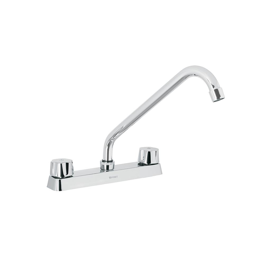 MEZCLADORA DE 8" PARA FREGADERO CROMO CUELLO LARGO FOSET BASIC