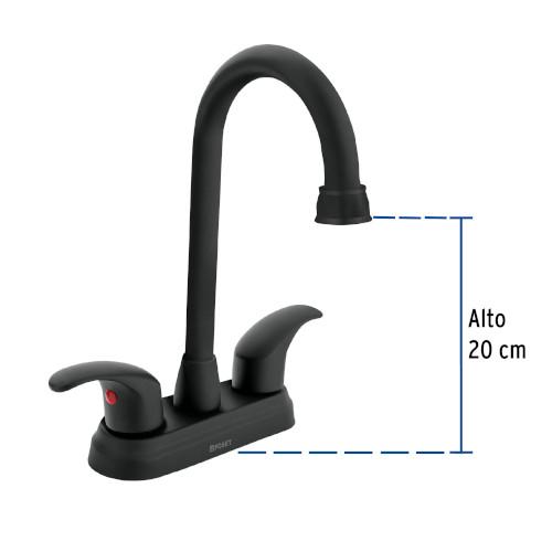 MEZCLADORA LAVABO 4 Plg. NEGRO TIPO BAR PALANCA AQUA