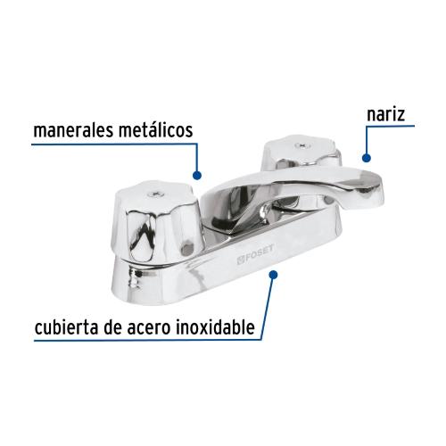 MEZCLADORA PARA LAVABO CUELLO CORTO FOSET