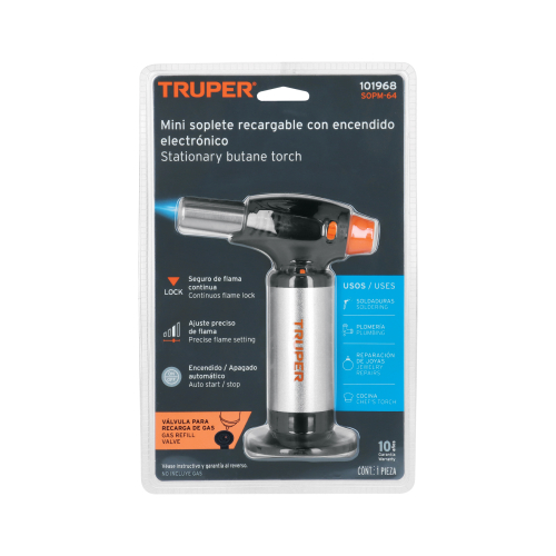 MINI SOPLETE RECARGABLE DE GAS BUTANO, TRUPER