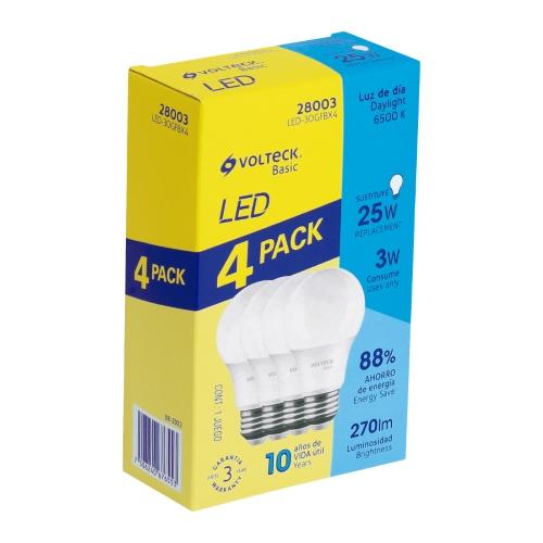 PACK 4 FOCOS LED 3 W (25 W) G45 6500 K FRIA 270 lm BASIC