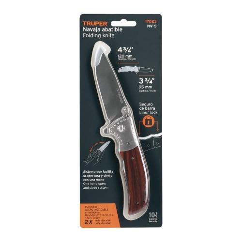 NAVAJA ABATIBLE 4-3/4" MANGO DE MADERA TRUPER