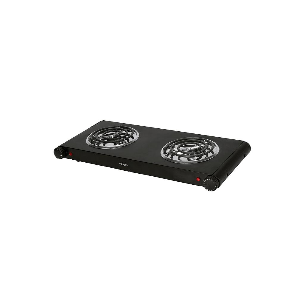 PARRILLA ELECTRICA DOBLE NEGRA CUADRADA VOLTECK