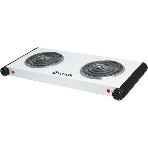 PARRILLA ELECTRICA DOBLE BLANCO CUADRADA VOLTECK
