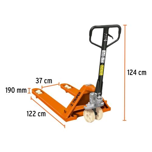 PATIN TRASPALETA 3 t CON RUEDAS DE NYLON TRUPER