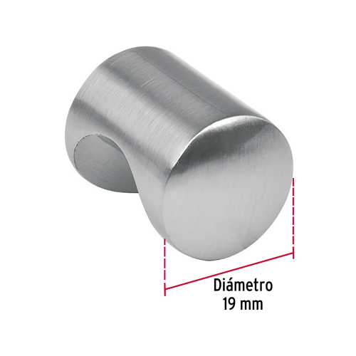 PERILLA METALICA ESTILO CILINDRO NIQUEL SATINADO HERMEX