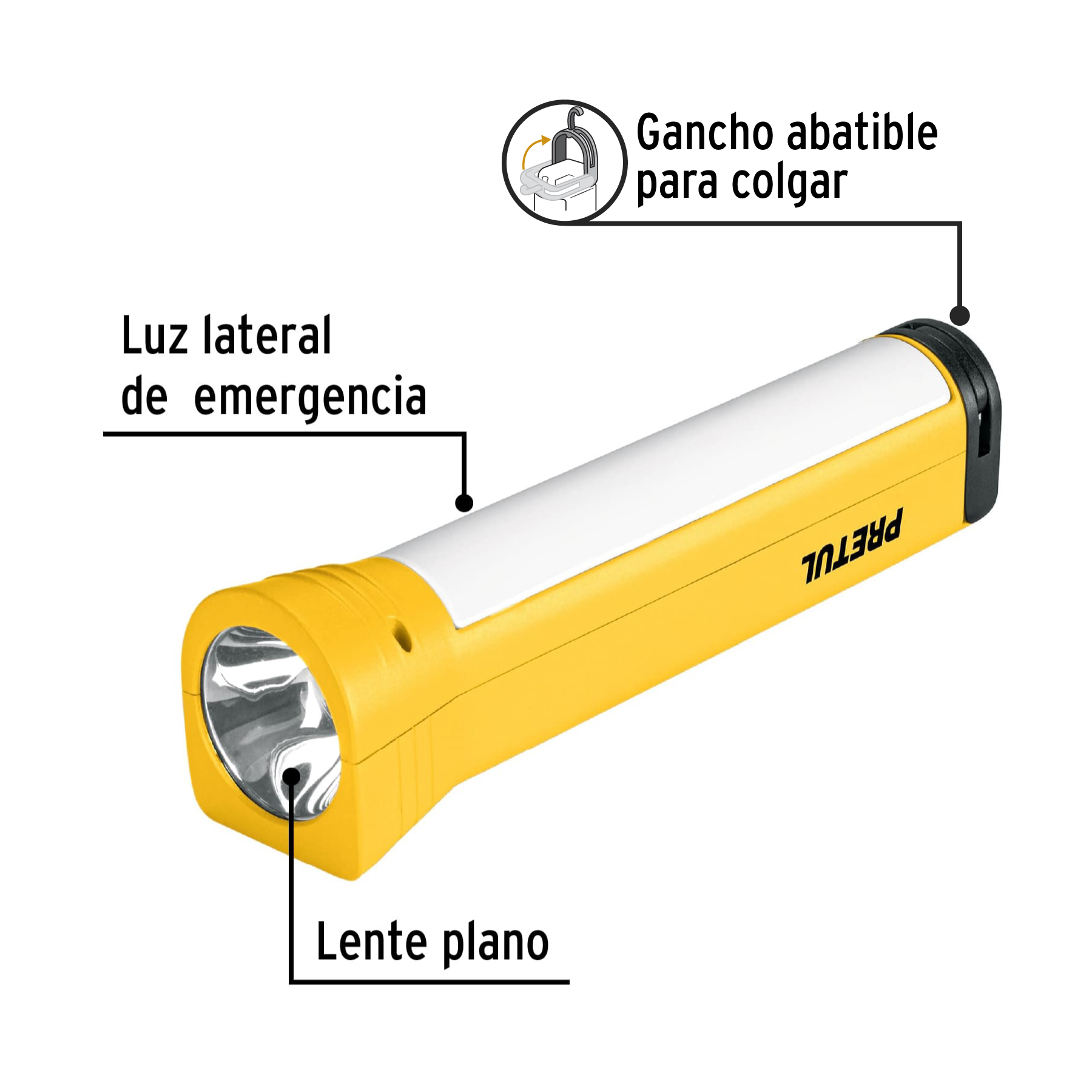 LINTERNA RECARG 1 LED C/LUZ EMERGENCIA