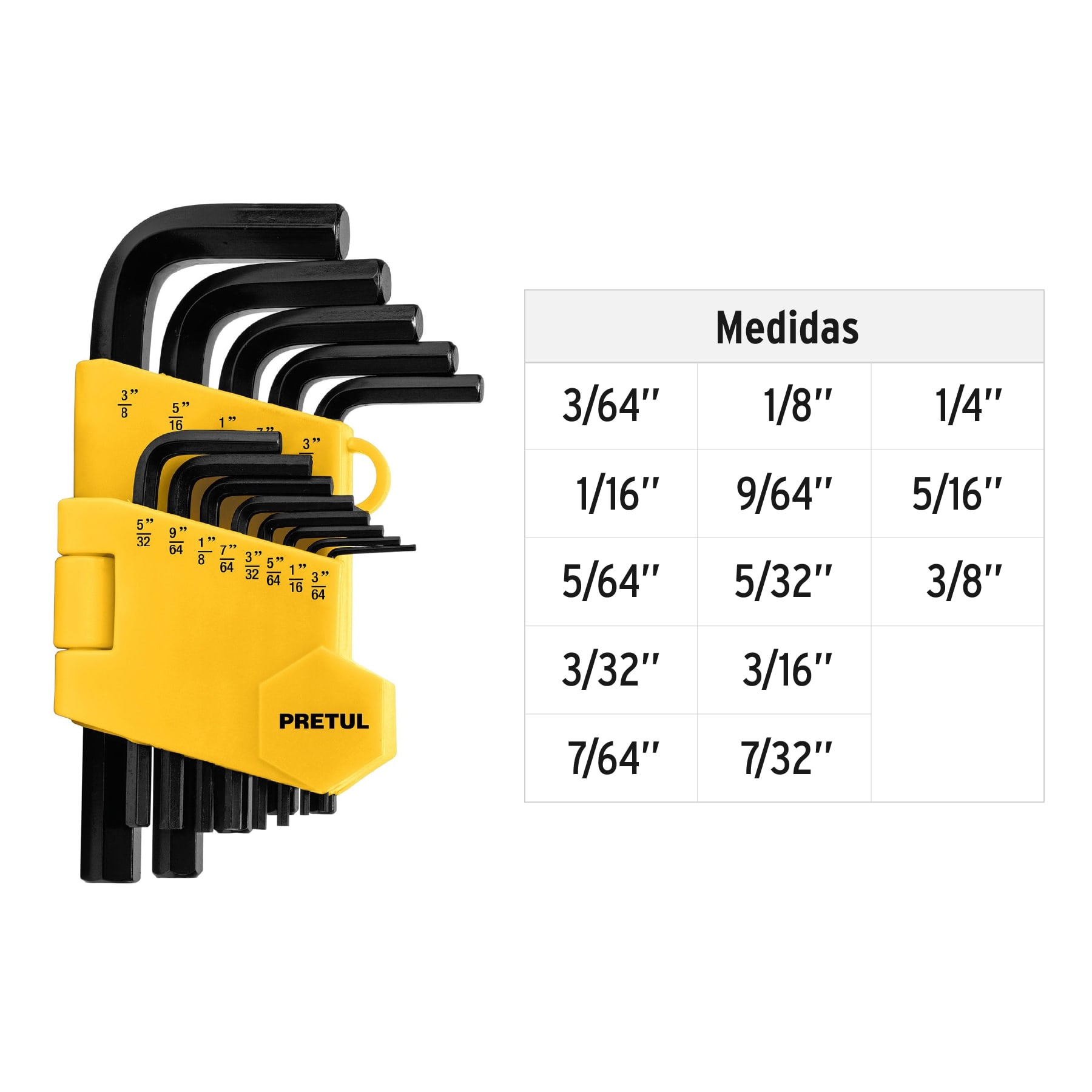 LLAVES ALLEN STD ESTUCHE 13 PZ  PRETUL